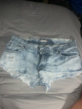 Levi's Light Blue Distressed Cutoff Denim Shorts